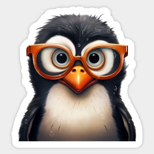 Penguin with glasses Sticker